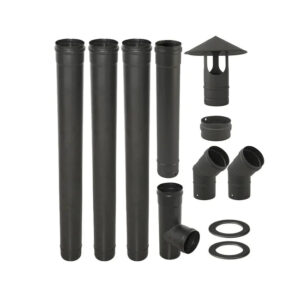 Kit tubos instalación INTERIOR por chimenea existente para estufa de pellet Ø80
