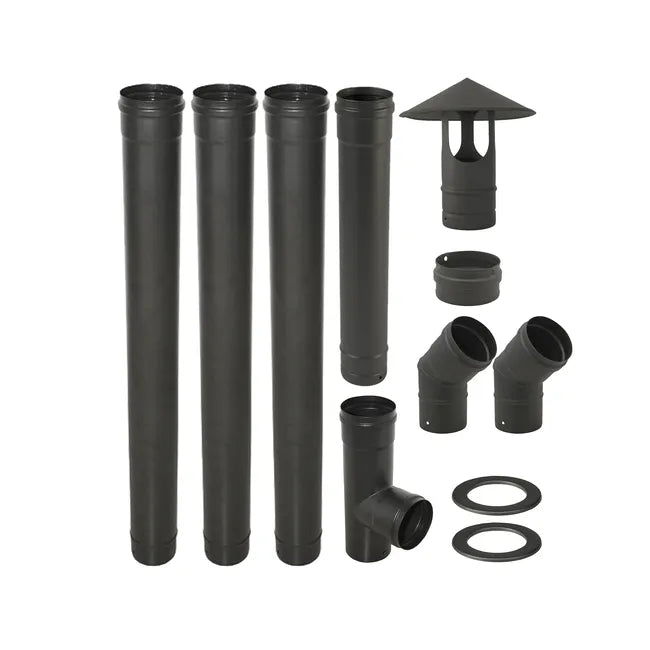 Kit tubos instalación INTERIOR por chimenea existente para estufa de pellet Ø80